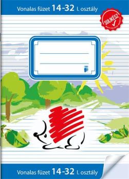 Füzet, tűzött, A5, vonalas, 32 lap, 1. osztály,...