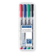 Alkoholmentes marker készlet, OHP, 0,6 mm, STAEDTLER "Lumocolor® 316 F", 4 különböző szín