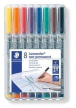   Alkoholmentes marker készlet, OHP, 0,6 mm, STAEDTLER "Lumocolor® 316", 8 különböző szín