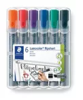   Flipchart marker készlet, 2 mm, kúpos, STAEDTLER "Lumocolor 356", 6 különböző szín