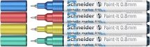 Metálfényű marker készlet, 0,8 mm, SCHNEIDER "Paint-It 010", 4 különböző szín