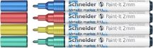 Metálfényű marker készlet, 2 mm, SCHNEIDER "Paint-It 011", 4 különböző szín