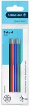 Golyóstollbetét, 0,5 mm, SCHNEIDER "Take 4", 4...