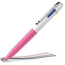 Golyóstoll, 0,5 mm, nyomógombos, négyszínű, SCH...
