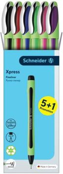 Tűfilc készlet, 0,8 mm, SCHNEIDER "Xpress", 6 k...