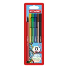 Rostirón készlet, 1 mm, STABILO "Pen 68", 6 kül...