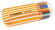 Tűfilc készlet, 0,4 mm, STABILO "Point 88 Zebru...
