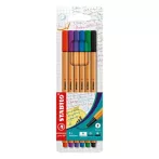 Tűfilc készlet, 0,4 mm, STABILO "Point 88", 6 k...