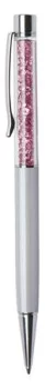 Golyóstoll, krémfehér, felül rózsaszín SWAROVSK...