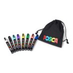   Dekormarker készlet, 1,8-2,5 mm, UNI "Posca PC-5M", 8 különböző szín, tartóval