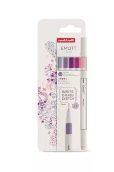 Tűfilc készlet, 0,4 mm, UNI "Emott Floral", 5 k...