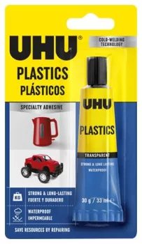 Ragasztó, univerzális, 30 g, UHU "Plastic"