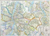 Falitérkép, 100x140 cm, fémléces, Budapest térk...
