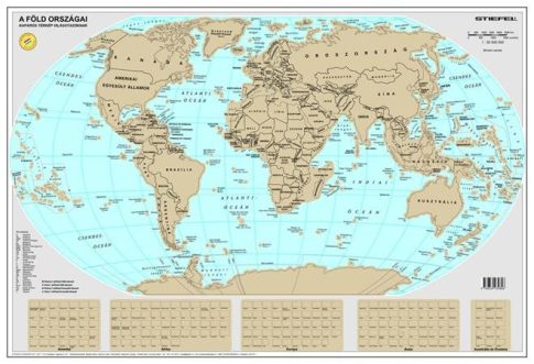 Kaparós Világtérkép, 84x57 cm, STIEFEL, A Föld...