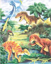 Számozott színező készlet, 20x25cm - Dinoszauruszok