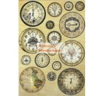 A4 Dekupázs rizspapír Vintage clocks