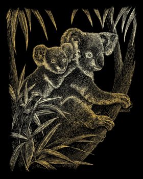Kreatív hobby - Képkarc készlet - Arany - Koala