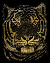 Kreatív hobby - Képkarc készlet - Arany - Bengáli tigris