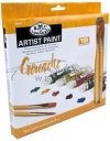 Művész Gouache festék készlet 2 db ecsettel - Royal 18 x 12 ml, tubusos