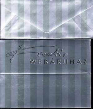 Meghívó készlet - Ezüst színű Boríték és Meghívó 7,6x20,3 cm, 50 darab