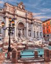 Számozott kifestő készlet vászonra 40x50 cm - Rómában a Trevi kútnál Számozott kifestő készlet vászonra 40x50 cm - Rómában a Trevi kútnál