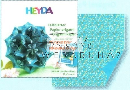 Origami papír - Kék virág hajtogató készlet 15x15 cm
