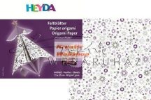 Origami papír - Stardust lila- fehér hajtogató készlet 15x15 cm
