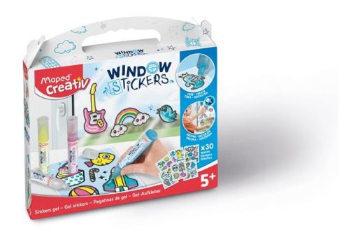 Üvegfóliafesték, mintaívvel, MAPED CREATIV, 5 különböző szín