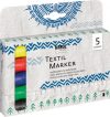 KREUL Textil Marker Készlet, glitteres - 5 színű készlet