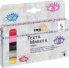 KREUL Textil Marker Készlet, glitteres - 5 színű készlet