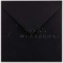 14,5 cm Ében fekete négyzetes boríték - LS410823