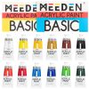 Akrilfesték készlet - MEEDEN Heavy Body Acrylic Paint Set, 12 Vibrant Colors 12x60 ml  - Alapszínek