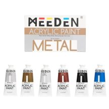   Akrilfesték készlet, sűrű - MEEDEN Heavy Body Acrylic Paint Set, 6 Metallic Colors (2 oz, 60 ml) - Metál színek 6 x 60 ml