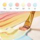 Akrilfesték készlet - MEEDEN Fluid Pastel Acrylic Paint Set, 6 Vibrant Colors (2 oz, 60 ml)