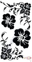 Fekete falmatrica - Virágos, indás, népi motívum #84