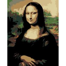   Számozott kifestő készlet vászonra 35x45 cm - Akrilfestékkel, ecsetekkel, felnőtteknek - Mona Lisa
