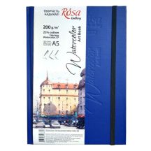 ROSA Gallery Keményborítós Vázlatkönyv Akvarellekhez, A5, 32 lap, 25% pamut, 200g, Fabriano