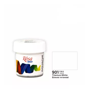 Rósa Gouache Studio színenként - 20 ml tégelyes - Titánfehér 901