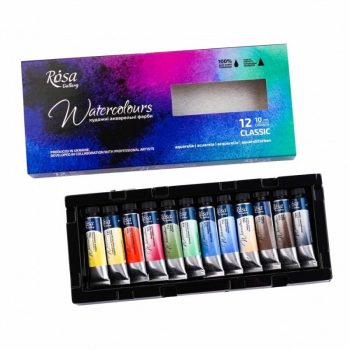 Akvarellfesték készlet, tubusos - Rósa Gallery Classic - 12 x 10 ml - kartondobozban