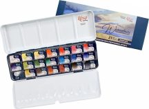   Akvarellfesték készlet, szilkés - Rósa Gallery Landscape Indigó - 21 x 2,5 ml - fémdobozos