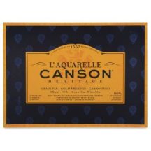   CANSON Héritage merített, savmentes akvarellpapír-tömb 100 % pamutból, (4 oldalt ragasztott)  20 ív, finom 31 x 41 cm