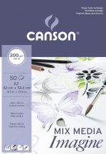 CANSON Imagine rajztömb, rövid old. ragasztott, minden technikához 200g/m2 50 ív A2