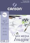 CANSON Imagine természetes fehér, síma rajztömb, ragasztott, minden technikához 200gr 50 ív A5