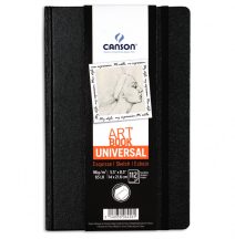 CANSON ArtBooks UNIVERSAL, vázlatkönyv,  rögzítő gumipánt, belső tasak 96g 112 ív 14 x 21,6
