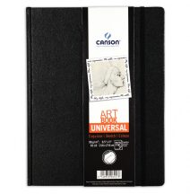CANSON ArtBooks UNIVERSAL, vázlatkönyv,  rögzítő gumipánt, belső tasak 96g 112 ív 21,6 x 27,9