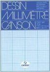 CANSON MM - miliméter rajzpapir, kékes színű nyomat - 90gr tömb, 50 ív A4