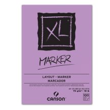 CANSON "XL" MARKER, marker-tömb, fehér, impregnált papír, röv. old. ragasztott, 70 gr, A4