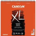 CANSON XL CROQUIS , csontfehér skiccpapír-tömb  spirálkötött, mikroperforált 90gr 120 ív 30x30 cm