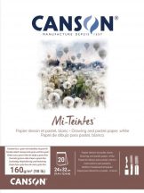 Mi-Teintes CANSON, savmentes színes pasztelltömb, kétoldalas, fehér, 24x32 cm