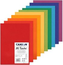   Mi-Teintes CANSON, savmentes színes pasztellkarton csomag 160g/m2 A4 - Élénk vegyes színek, 10 lap